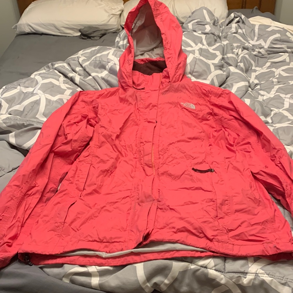 Pink Northface Soft Shell Rain Layer - image 1